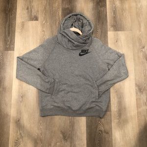 Nike Heather Grey Cowl Neck Sweater
